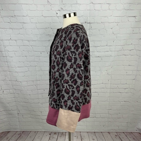 LOGO By Lori Goldstein Animal Print Poly Blend Statement Coat Size 12-14 (GUESS) - Picture 2 of 12